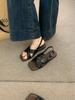 Fashion Open Toe Comfort Shoes for Women Roman Sandals Breathable Cross 2025 Summer Peep Retro Gladiator New Square Girls Flat Scandals