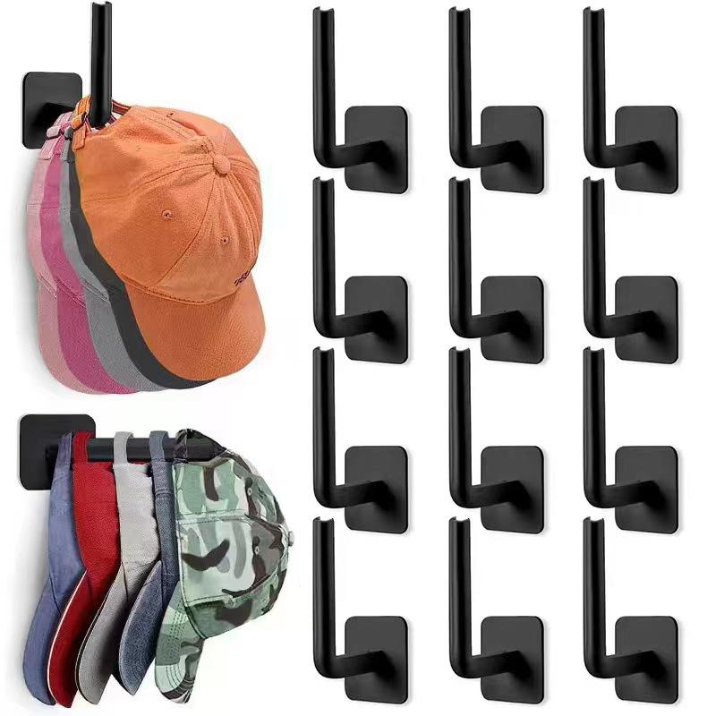 No-Drill Black Traceless Hook for Rag & Towel Storage - Wall-Mounted Kitchen Shelf