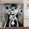 Skull Shower Curtain Waterproof Polyester Fabric Gothic Halloween Sexy Woman Love Print Shower Curtain Cortina De La Ducha
