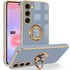 Coque Silicone - BOOLING - Pour Samsung Galaxy A37 5G - Antichoc Anti-Rayures Avec Anneau - Bleu