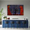 Three Piece Picture Canvas Print Blue Tree of Life Abstract