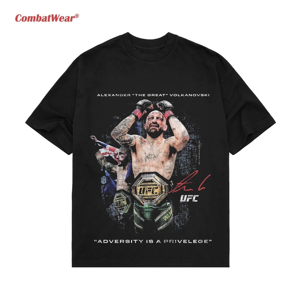 Alexander 'The Great' Volkanovski T-Shirt Cotone Pesante UFC per Combattenti Fan MMA