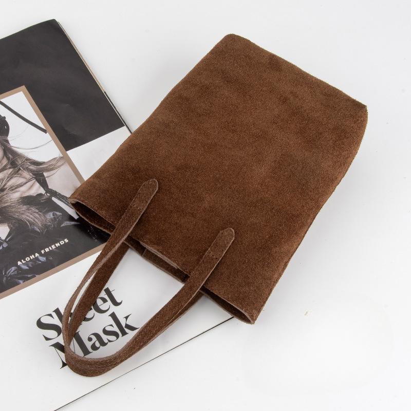 Damen Klassische und Schlichte Vollnarbenleder Vielseitige Einzel-Schultertasche, Leichte Umhänge-Handytasche