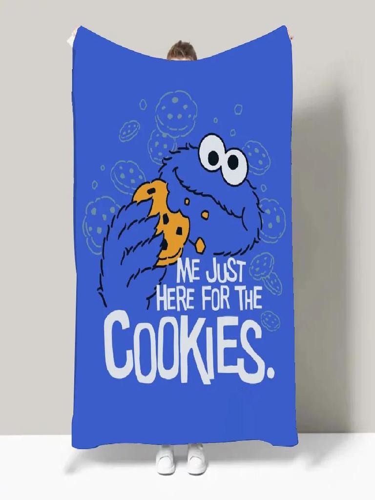 Cookies Monster Design Lightweight Throw Fashion Blanket for Dorms Naps Living Room Office Sofa AllSeason