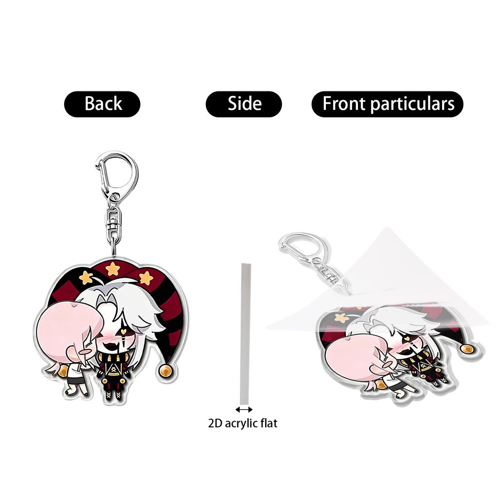 Cute Game Character Keychain Bag Pendant Durable Metal Key Ring Accessory for Kids Friends Gift Practical Everyday Use