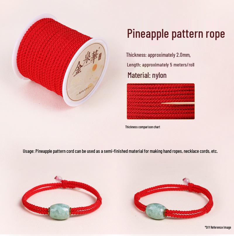 Handmade Red String Woven Bracelet: Jade Thread Braided DIY Material