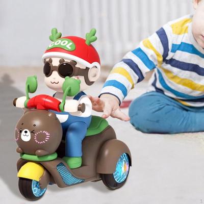 Elektryczny trójkołowiec dla chłopców z motywem kreskówkowego motocykla, Motocykle kaskaderskie i Zabawki przedszkolne