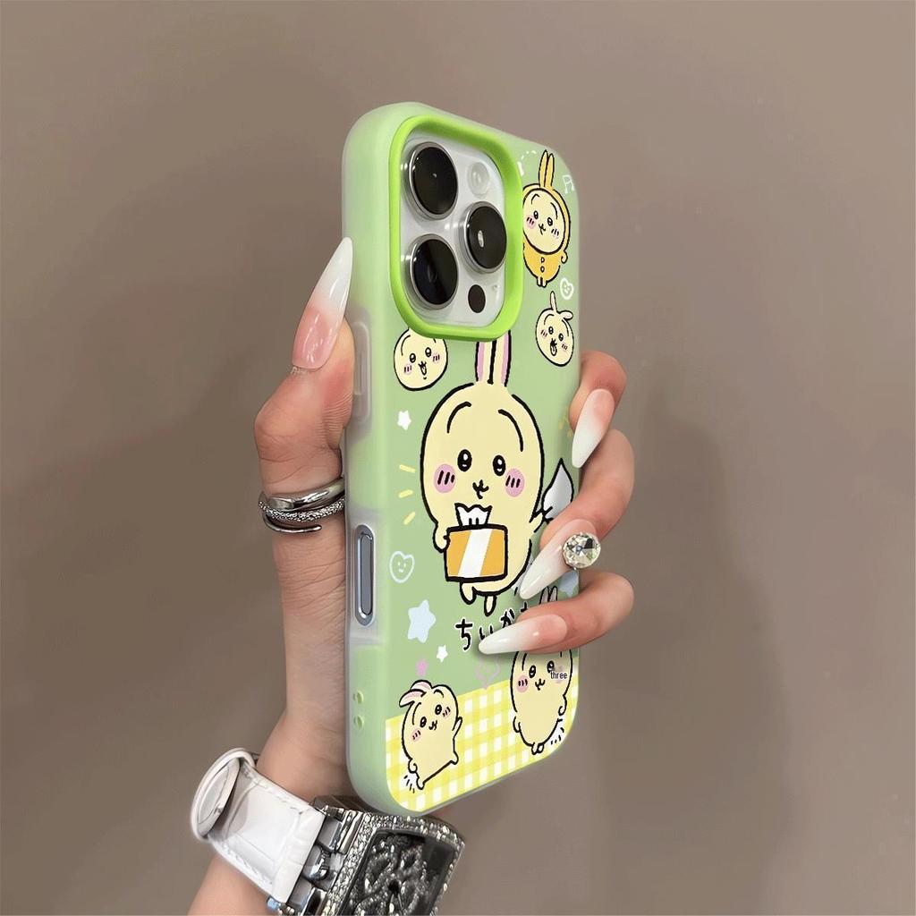 Yellow Plaid Usagi iPhone 17pro/16 Jelly & Drop-proof Case