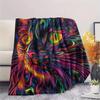 Neon Cats  Print Flannel Blanket, High quality Comfortable for All Seasons, Home Decor, Warmth and Comfort