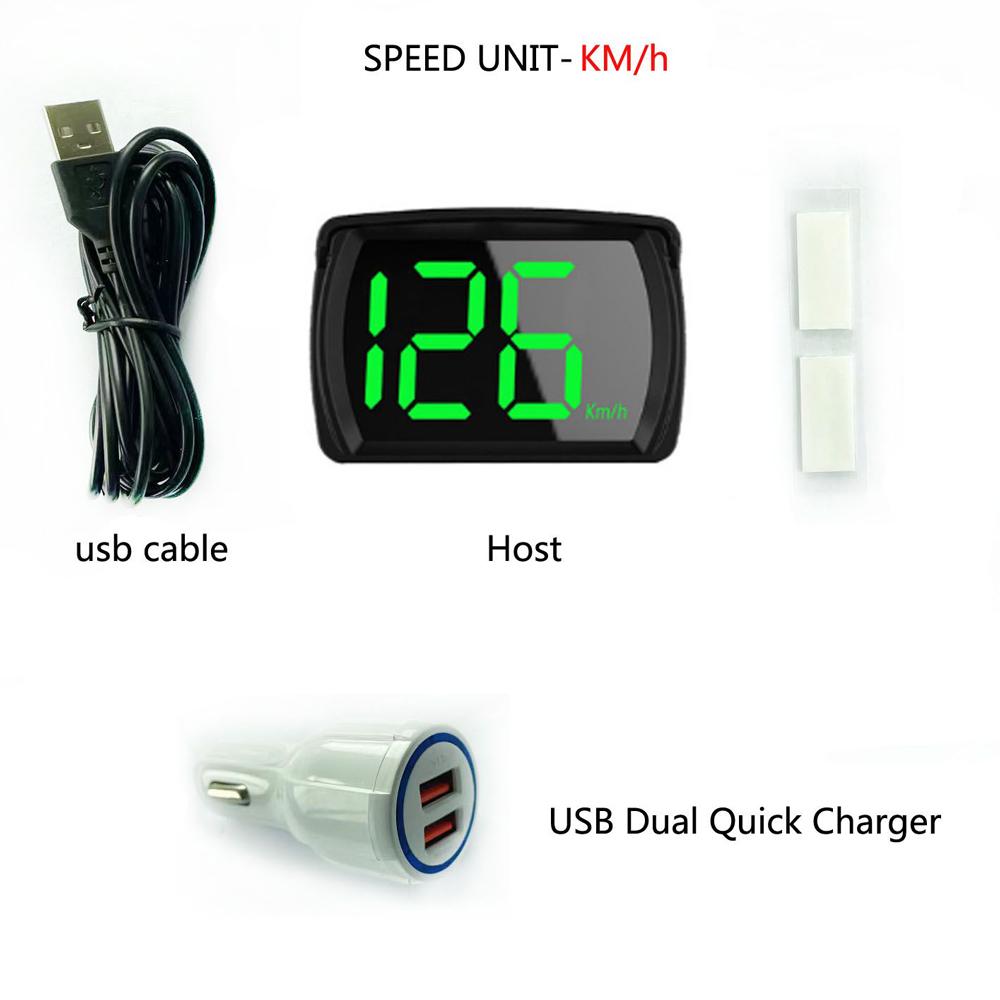 Speedometer with LED Large Font Display Car Charge Adapter for Car Truck SUV Motorcycle