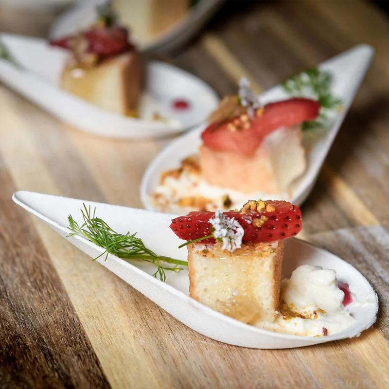 25 Peças Pratos de Degustação Pratos Descartáveis - Compostáveis em Casa Micro-ondas e Congeláveis Saco Branco Polpa de Cana Alimentos