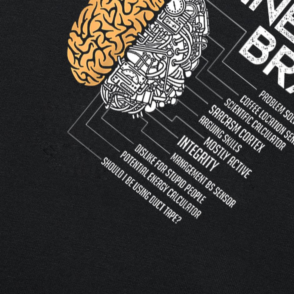 Funny Engineers Brain Graphic 100 Cotton Tshirts Men Fashion Print Tshirt Loose Oversized Streetwear Hip Hop Unisex T Shirt