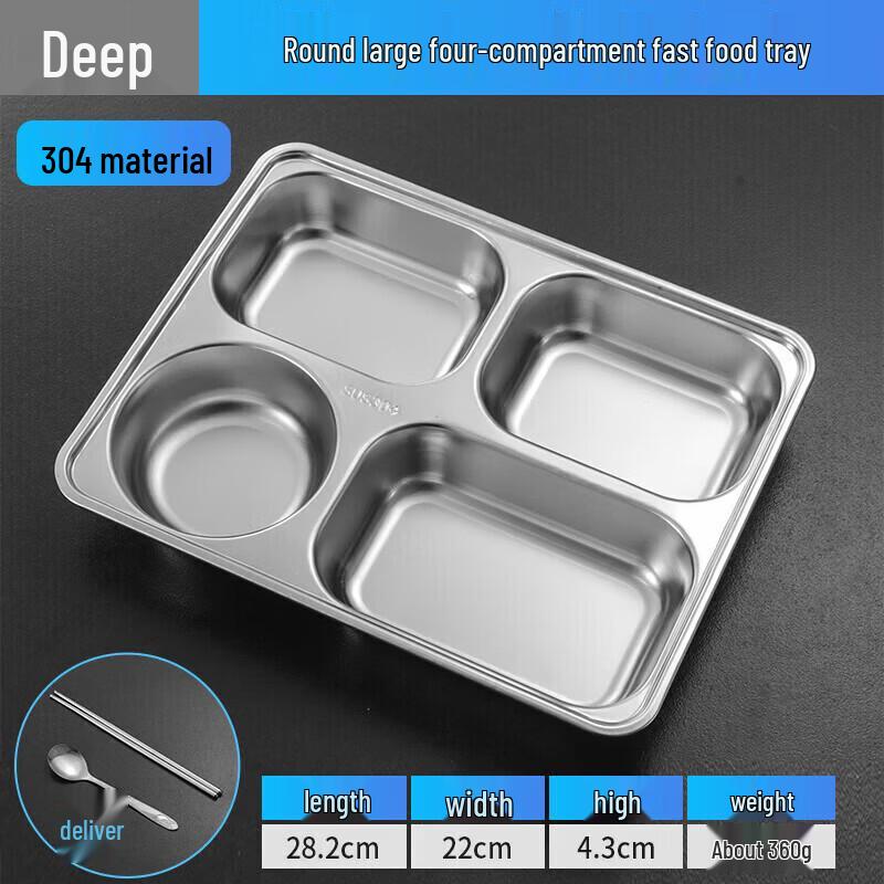 Stainless Steel Divided Canteen Tray