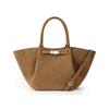 Borsa Tote in Camoscio Sintetico dal Design di Nicchia, Borsa a Mano di Lusso in Pelle Nabuk ad Alta Capacità, Borsa a Spalla Versatile per il Pendolarismo