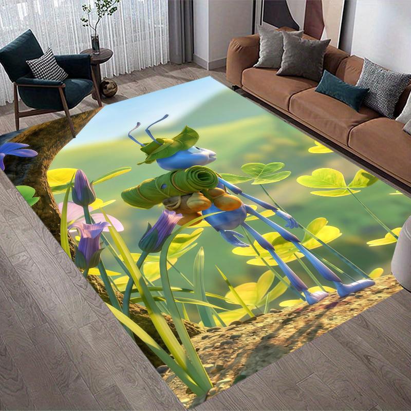 A Bug's Life Home Sofa Decoration for Living Room & Bedroom, Non‑Slip Play Flannel Floor Mat for Game Room