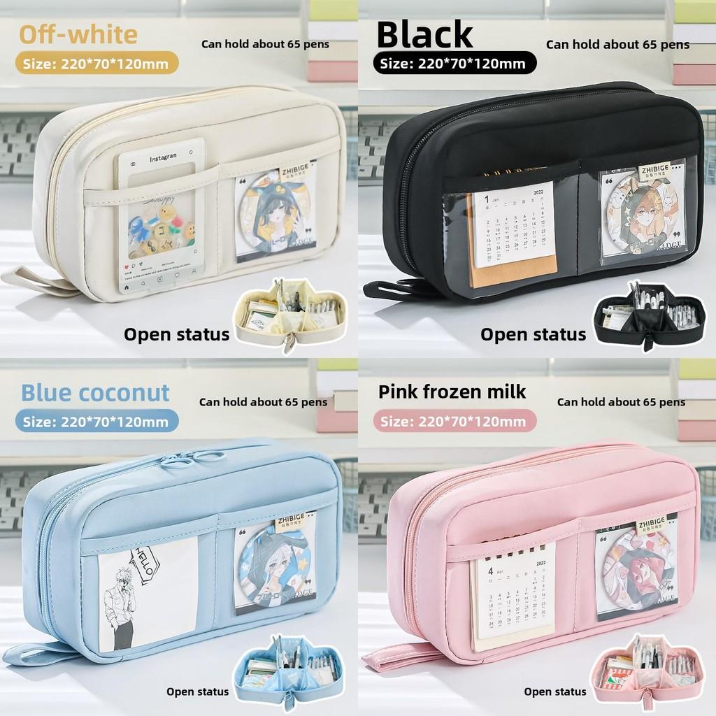Canvas Pencil Case Large Capacity Durable School Supplies For Students