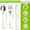 8/30 Pcs Tableware Set Stainless Steel Kids Silverware Set Ergonomic Fork Spoon and Cutter Kit Toddler Utensils for Kindergarten