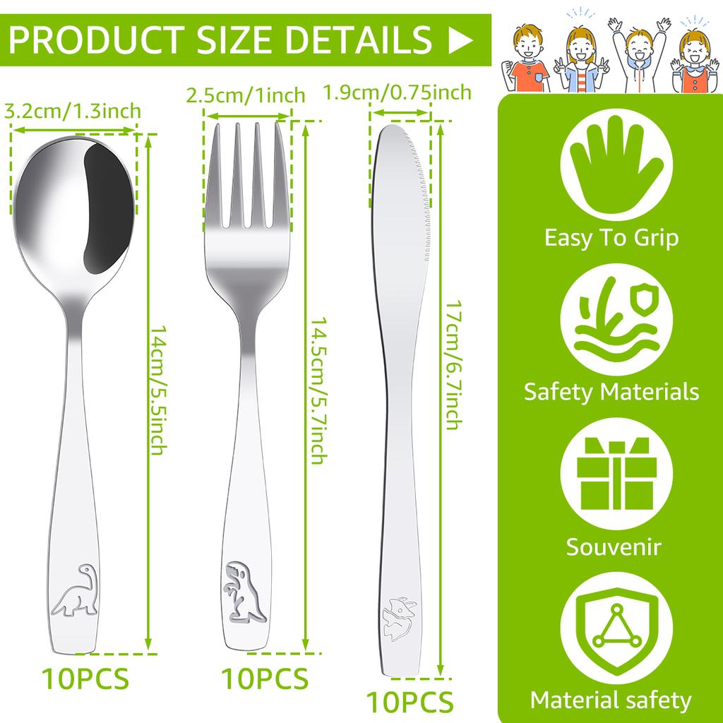 Kids Silverware Tableware Set Food Training Spoon Dessert Spoon for Children Feeding Spoon Fork Gadgets Children's Cutlery