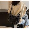 Denim Casual Zipper Pocket Underarm Bag Locomotive Bag New Autumn and Winter Multi-pocket Shoulder Messenger Bag