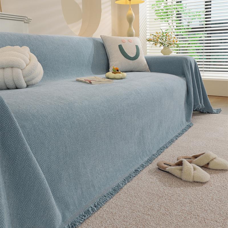 

Cat-Proof Chenille Sofa Cover Full Wrap Reversible Pink Solid Color for L-Shaped 2/3/4 Seater Couch Living Room Protector 130x180cm