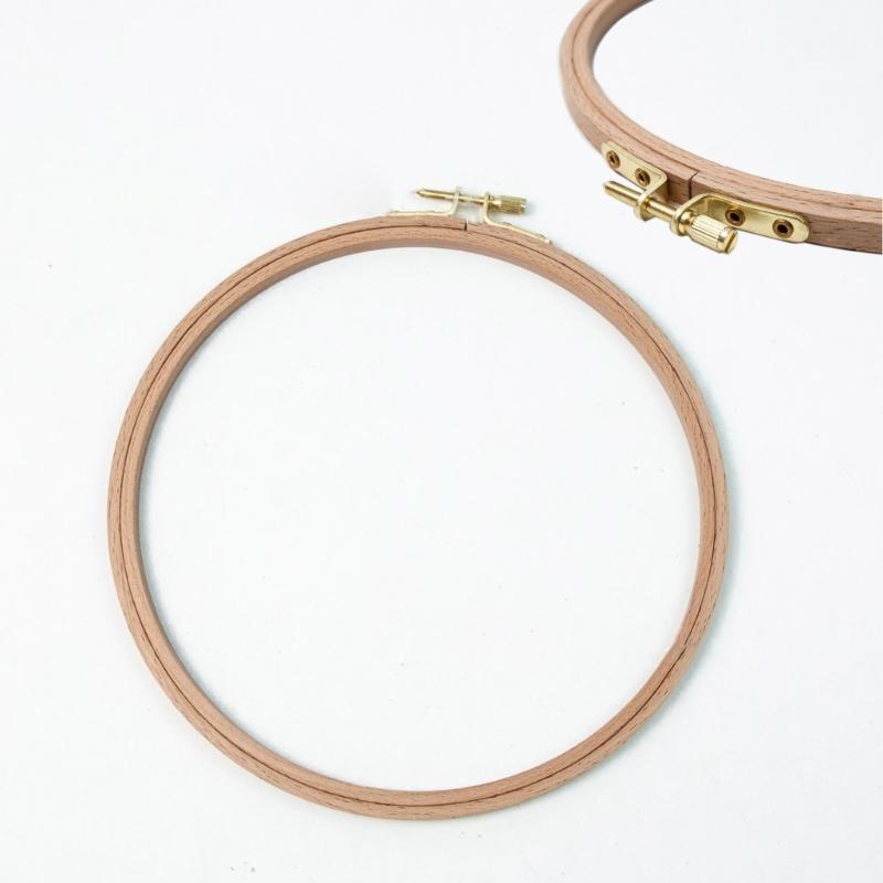 Wooden Embroidery Hoop 360Degree Rotated Adjustable Desktop Stand Cross Stitch Rack Frames Rings Adults Gifts Sewing