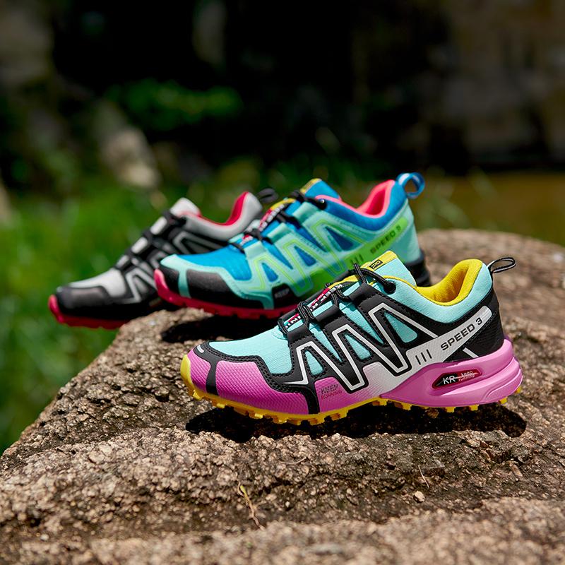 Neue Damen-Outdoor-Wanderschuhe, leichte, verschleißfeste Wanderschuhe für Bergsteigen, wasserdichte große Leder-Sportschuhe für Damen