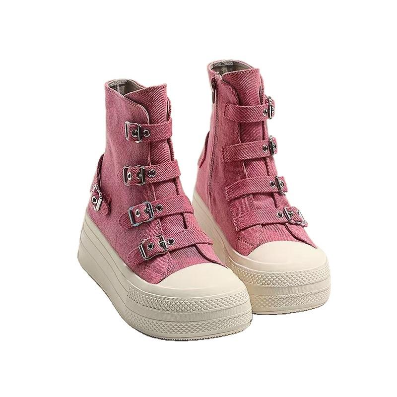 2025 Autumn Women's Thick-Soled Canvas Flats - Casual Korean Style