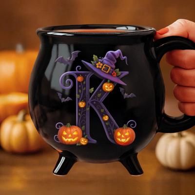12oz Hexenkessel Tasse Personalisierte Halloween Kaffeetasse Keramik Hexen Gebräu Teetasse Halloween Geburtstagsgeschenk für Frauen Beste Freundinnen Familie