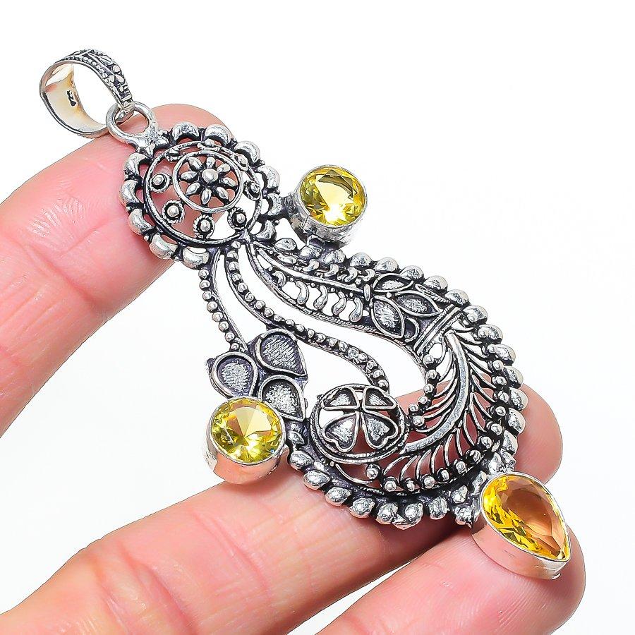 Natural Citrine Gemastone 925 Sterling Silver Jewelry Pendant 3.35  AP-14707