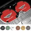 2Pcs Suede Leather Car Water Cup Mat Coaster Pad For New Bentley Flying Spur Continental GT Bentayga Mulsanne Interior Accessory