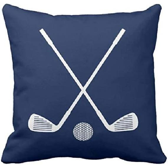 Emvency Set of 2 Throw Pillow Cover Boys Golf Sports in Navy Blue and Room Decorative Pillow Case Home Decor Square 18 x 18 Inch Pillowcase