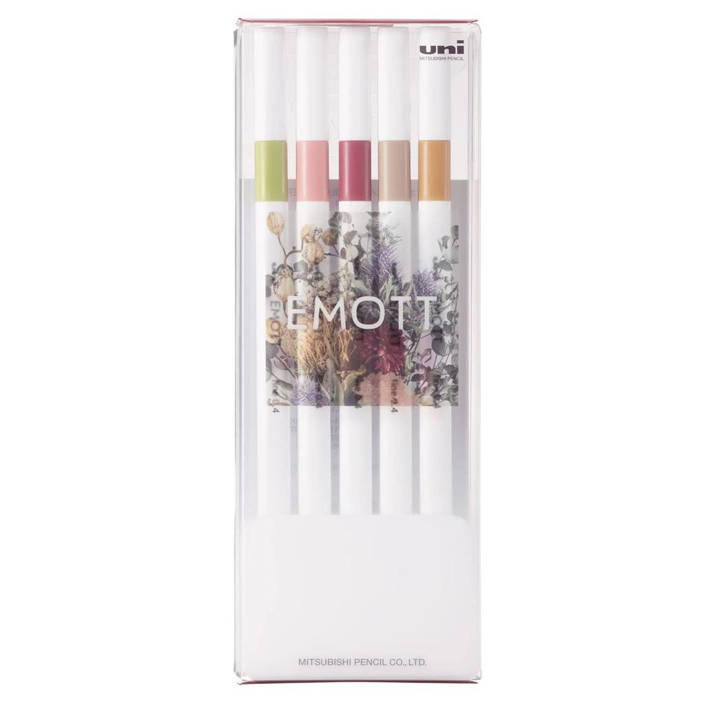 Mitsubishi Pencil EMOTT 5 10 Botanical Water-Based Pen, Colors, No. Color, PEMSY5C.NO10