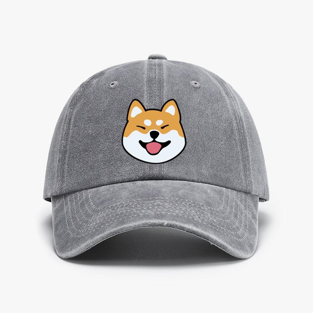 Cute Shiba Inu Letter Printed FeUnisex Baseball Cap Summer Unisex Distressed Washed hat Animal Fit Cartoon Breathable hats Adjustable