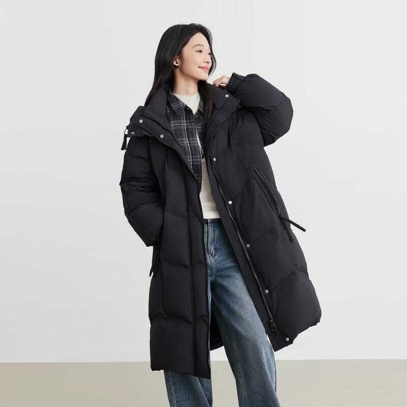 Elva' Island Women's Winter Hooded Long 90% Goose Down Jacket