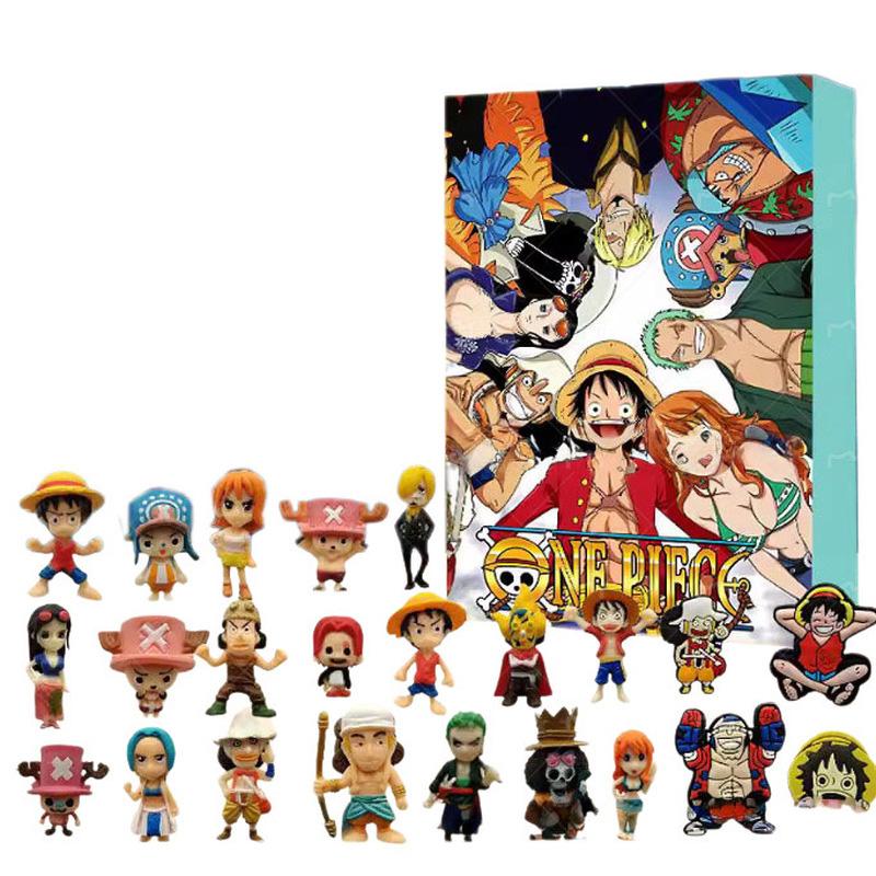 One Piece Christmas Advent Calendar Day Fun 24 Days Halloween Countdown Blind Box Anime Christmas Collection Toy Gifts