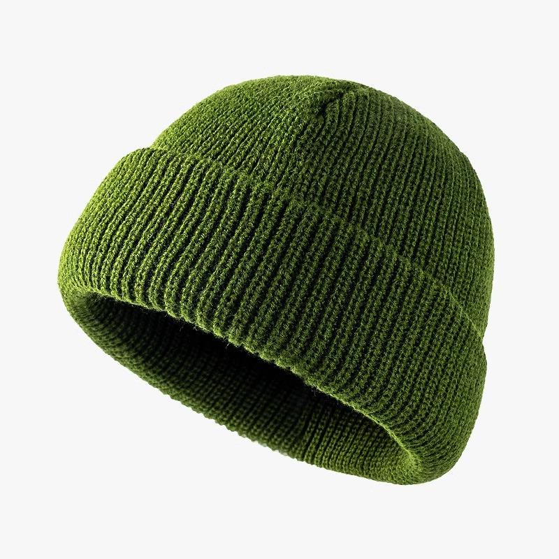 

Knitted Hat for Women In Autumn and Winter Warm Fashion Couple Solid Color Thickened Wool Hat for Head Protection Ear Flip Pullover Hat for Men One Size