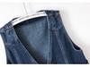 Women's European Retro V-Neck Dark Blue Denim Vest - Spring/Autumn 2025 Sleeveless Loose-Fit Outerwear