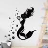 Black Bay Mermaid Silhouette Wall Stickers for Girls Room Children Room Decoration Wall Art Bedroom Decor for Living Room