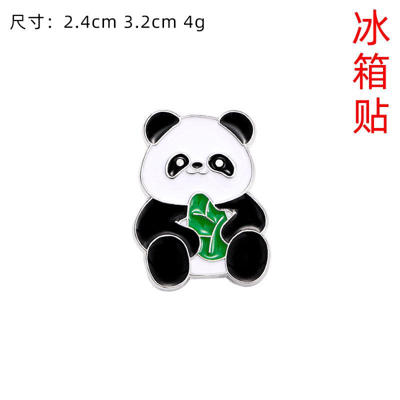 Cute Internet celebrity panda refrigerator sticker magnet flower Sichuan travel souvenir zinc dripping oil decoration