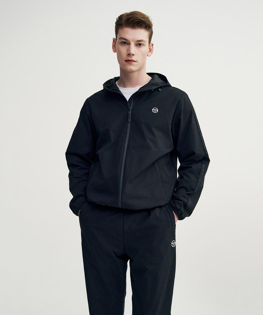 Sergio Tacchini M Essential Warm-Up Hooded Jacket (Black)