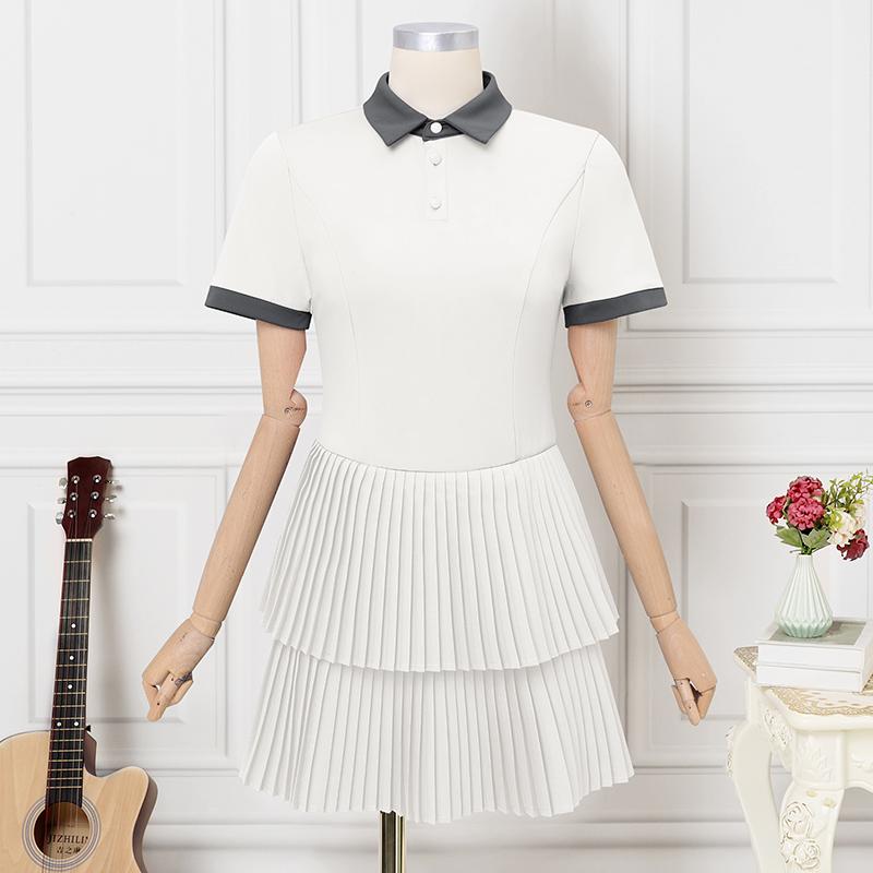 ZANZEA Women Summer Casual Short Sleeve Splice Polo Dress