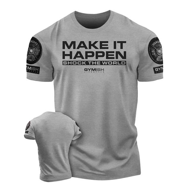 2025 3D Men's Printed Training T-shirt, Fashionable and Fun Fitness Short Sleeved T-shirt, Elastic and Breathable Top