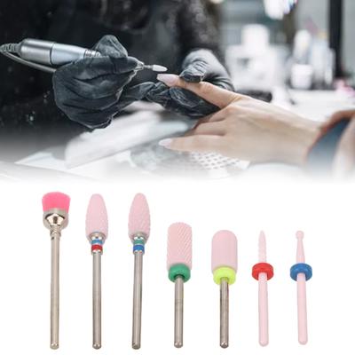 7pcs Nail Art Drill Bits Stainless Steel Portable Nail Grinding Bits for Home Salon
