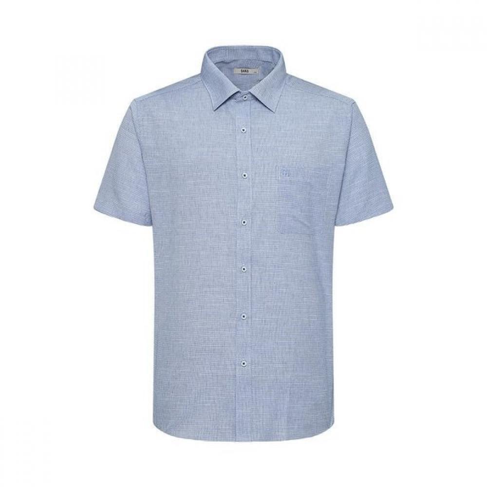 

DakS Men S Regular Fit Short Sleeve Shirt Micro Pattern dmS3ShdS121b1 Blue/095
