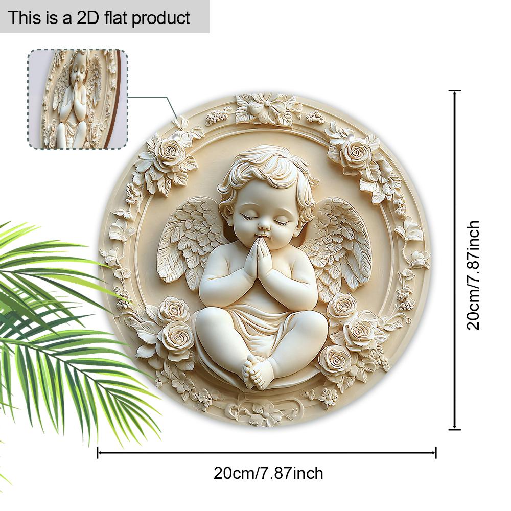 Cute angel pattern pendant, home wall or door decoration, 2d flat wooden, Christmas decoration, gifts for friends and family