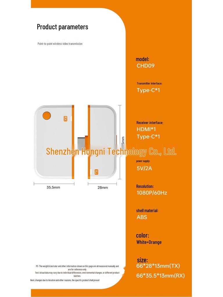 Type-C Wireless HDMI Screen Projector - HD Computer to TV Display with Point-to-Point Mirroring