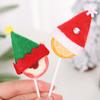 30/1Pcs Mini Santa Hats Christmas Wine Bottle Covers Lollipop Candy Hat Xmas Kids Gifts Navidad Party Table Dinner Decorations