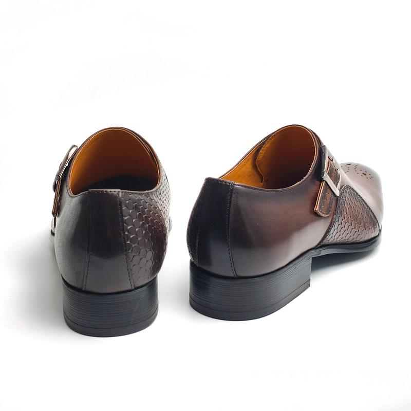 Fashion Luxury Men's Leather Shoes Good Quality Leisure Business Fashion Office Shoe Monk Style Dress Wedding Party Genuine Cow Leather