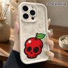 Phone Case: 2D Flat Design Suitable for iPhone 18, 17, 16, 15, 14, 13 Pro Protective Case, Unisex, Apple Skull, Christmas and Halloween Gift