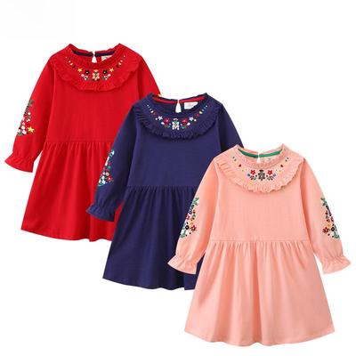 2024 Autumn European & American Girls' Knitted Long-Sleeve Princess Dress